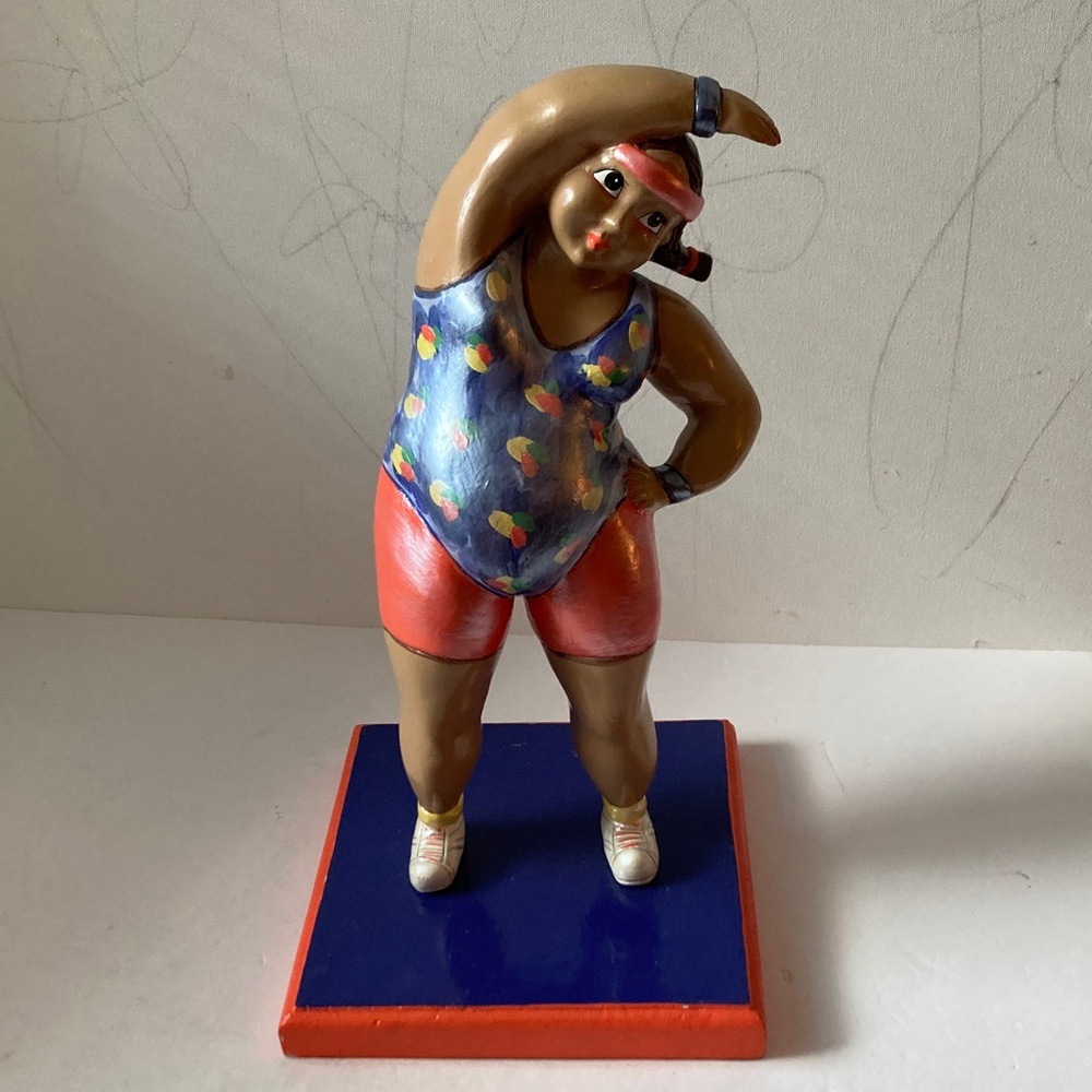 Vintage Nova Studio Hand Painted Colorful Exercise Figurine